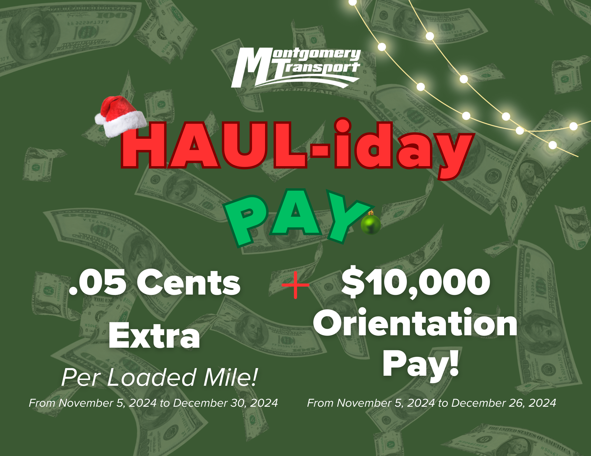 HAUL-iday Pay graphic